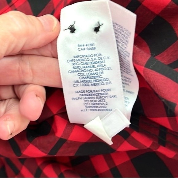 ⭐️Chaps,Ralph Lauren,Top Buffalo Plaid,No-Iron Blouse,Paisley Trim Shirt,Size XL - Picture 10 of 15